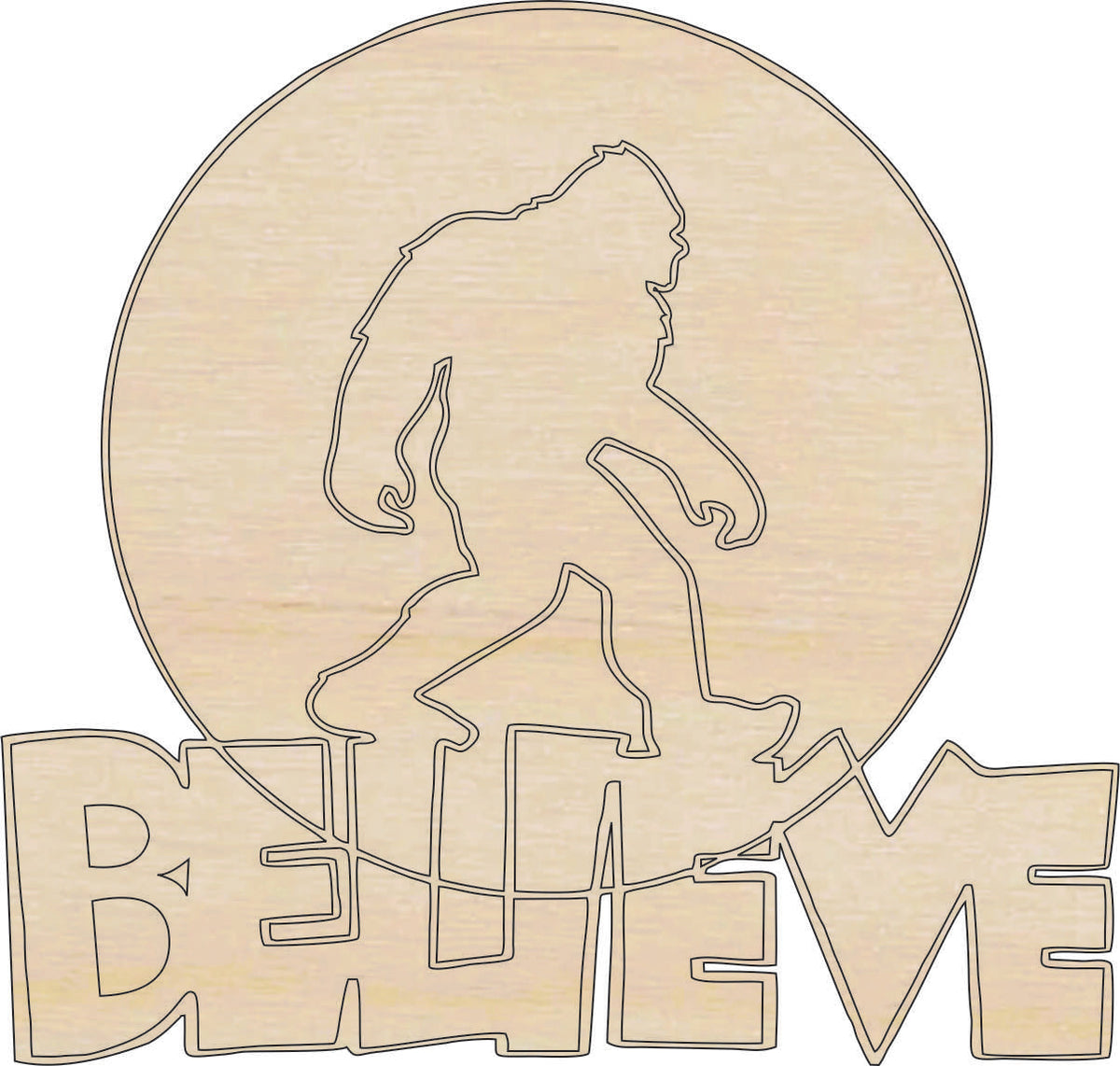 Sign Bigfoot - Laser Cut Out Unfinished Wood Craft Shape MYTH159 Sign Bigfoot - Laser Cut Out Unfinished Wood Craft Shape MYTH159