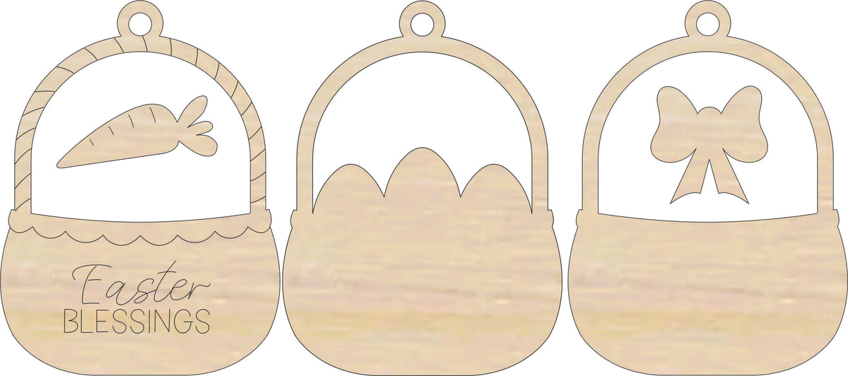3D Ornament Easter 5 Pieces Laser Cut Out Unfinished ORN285 3D Ornament Easter 5 Pieces Laser Cut Out Unfinished ORN285