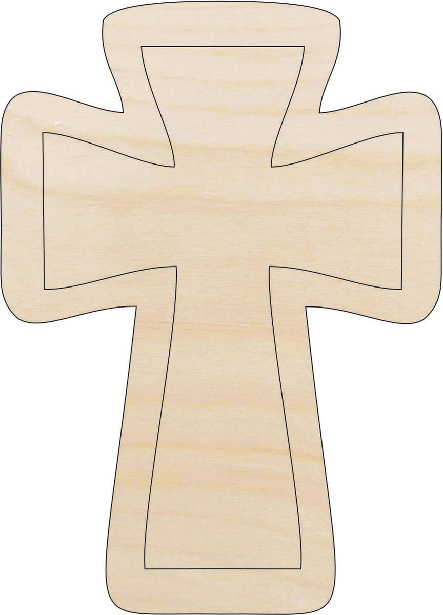 Cross - Laser Cut Out Unfinished Wood Craft Shape REL94 Cross - Laser Cut Out Unfinished Wood Craft Shape REL94