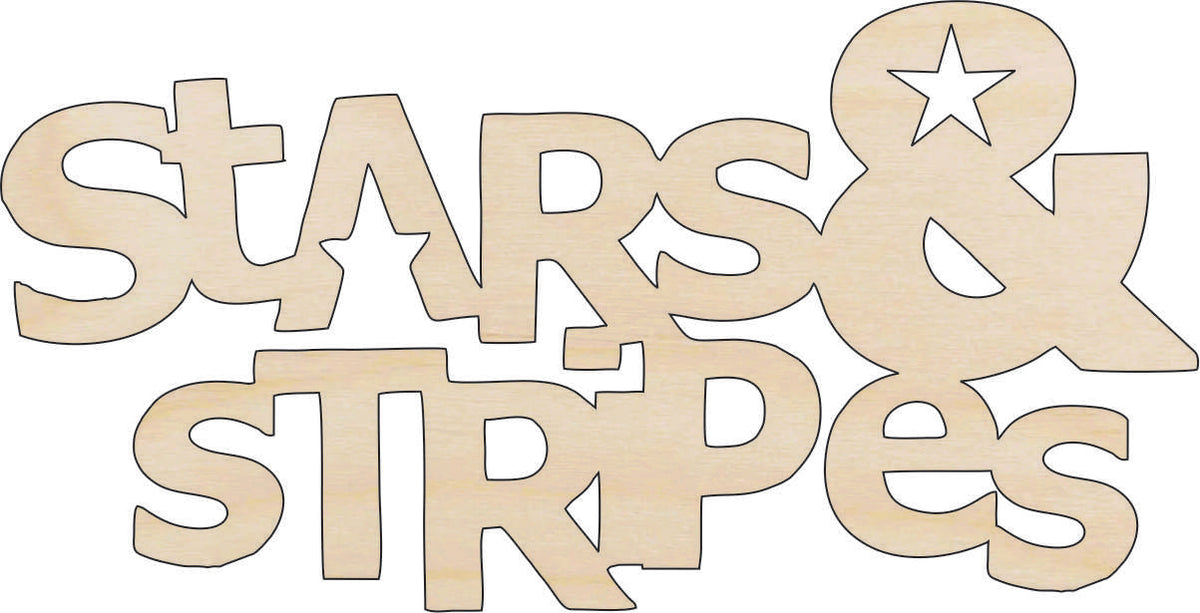 Word Stars & Stripes - Laser Cut Out Unfinished Wood Craft Shape 4TH4 Word Stars & Stripes - Laser Cut Out Unfinished Wood Craft Shape 4TH4