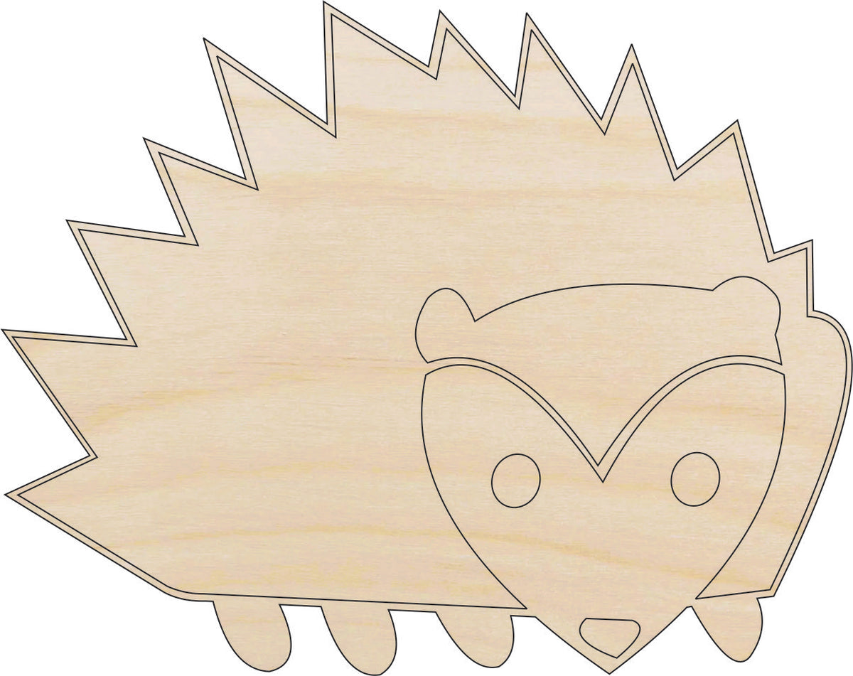 Hedgehog - Laser Cut Out Unfinished Wood Craft Shape ANML26 Hedgehog - Laser Cut Out Unfinished Wood Craft Shape ANML26