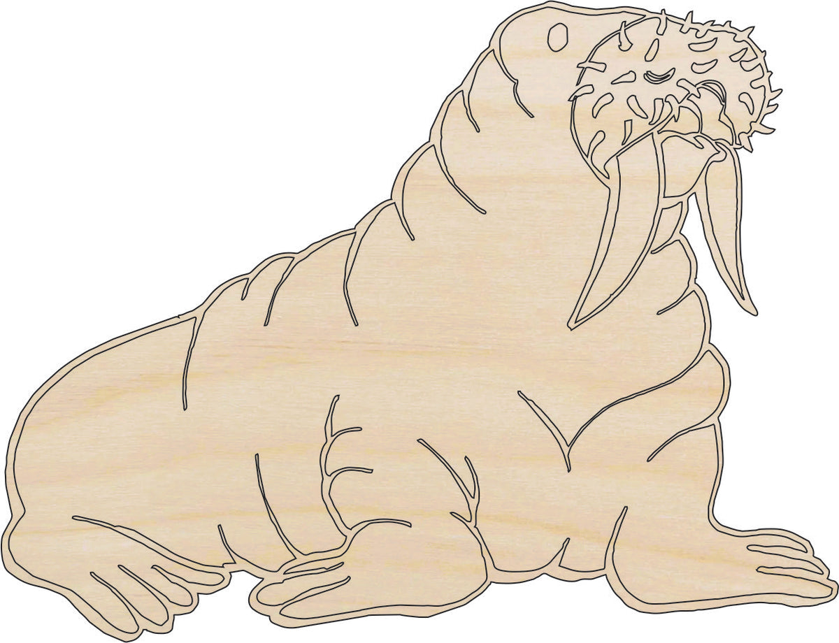 Walrus - Laser Cut Out Unfinished Wood Craft Shape ANML37