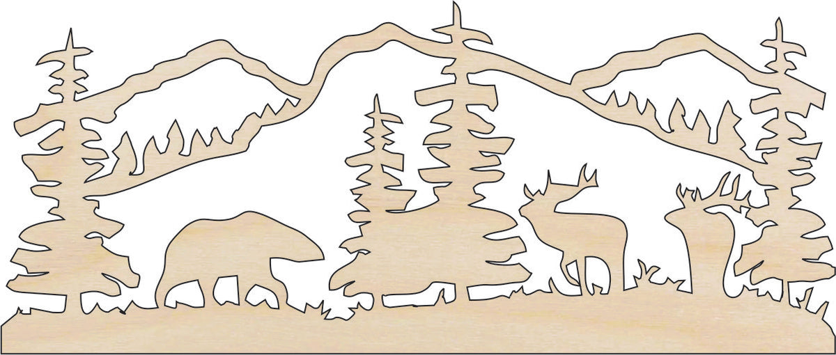 Scene Animal - Laser Cut Out Unfinished Wood Craft Shape ANML80 Scene Animal - Laser Cut Out Unfinished Wood Craft Shape ANML80