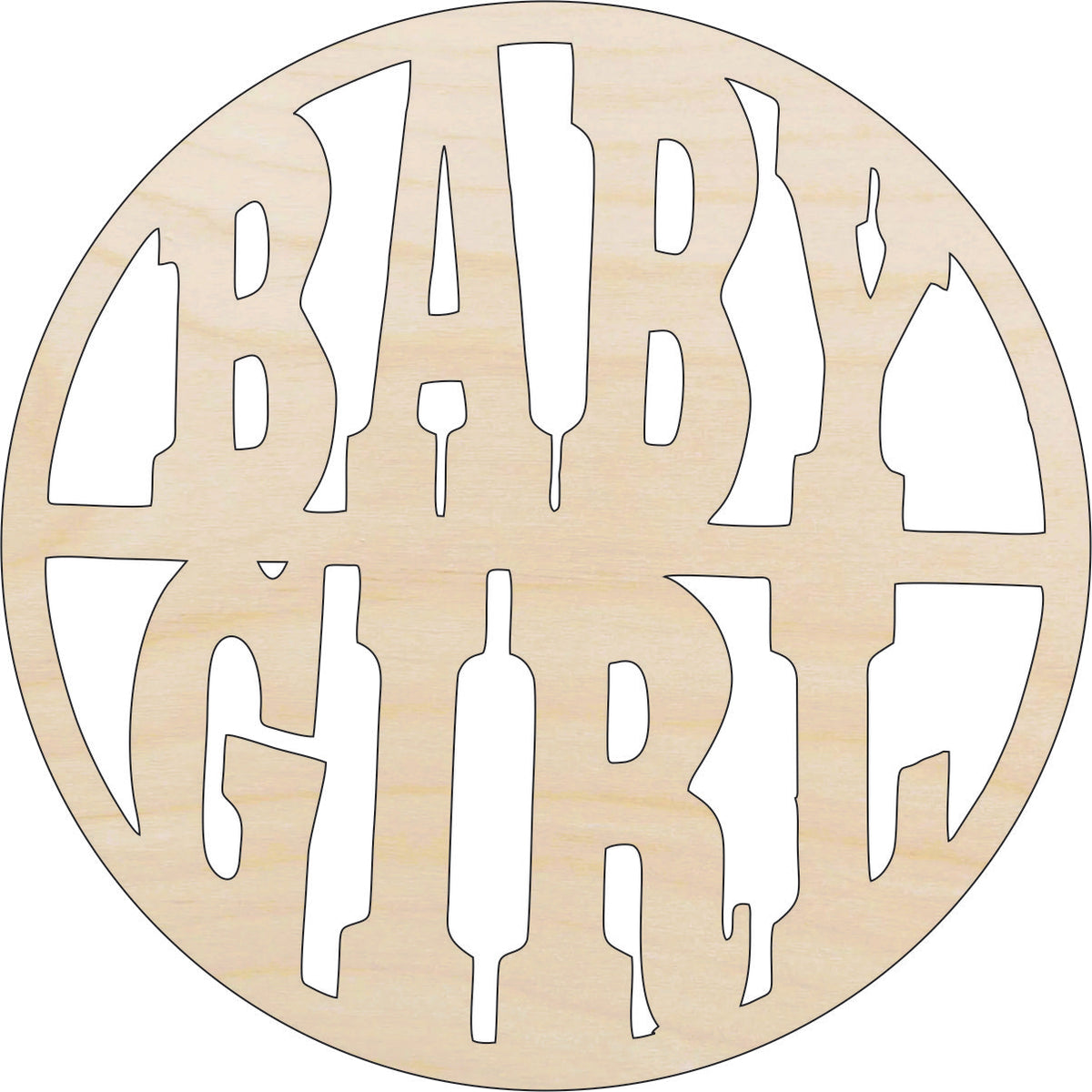 Word Baby Girl - Laser Cut Out Unfinished Wood Craft Shape BBY17 Word Baby Girl - Laser Cut Out Unfinished Wood Craft Shape BBY17