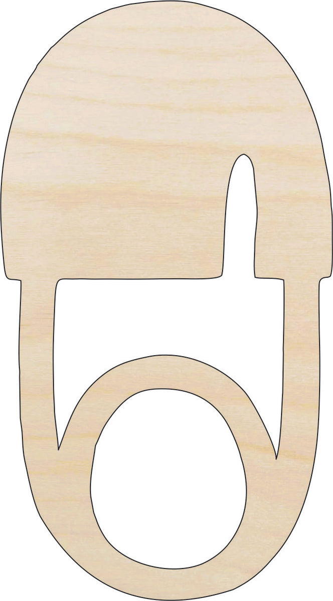 Baby Safety Pin - Laser Cut Out Unfinished Wood Craft Shape BBY27 Baby Safety Pin - Laser Cut Out Unfinished Wood Craft Shape BBY27