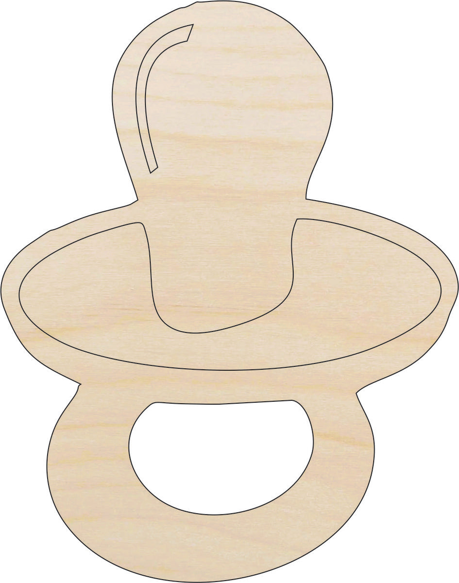 Baby Pacifier - Laser Cut Out Unfinished Wood Craft Shape BBY49 Baby Pacifier - Laser Cut Out Unfinished Wood Craft Shape BBY49