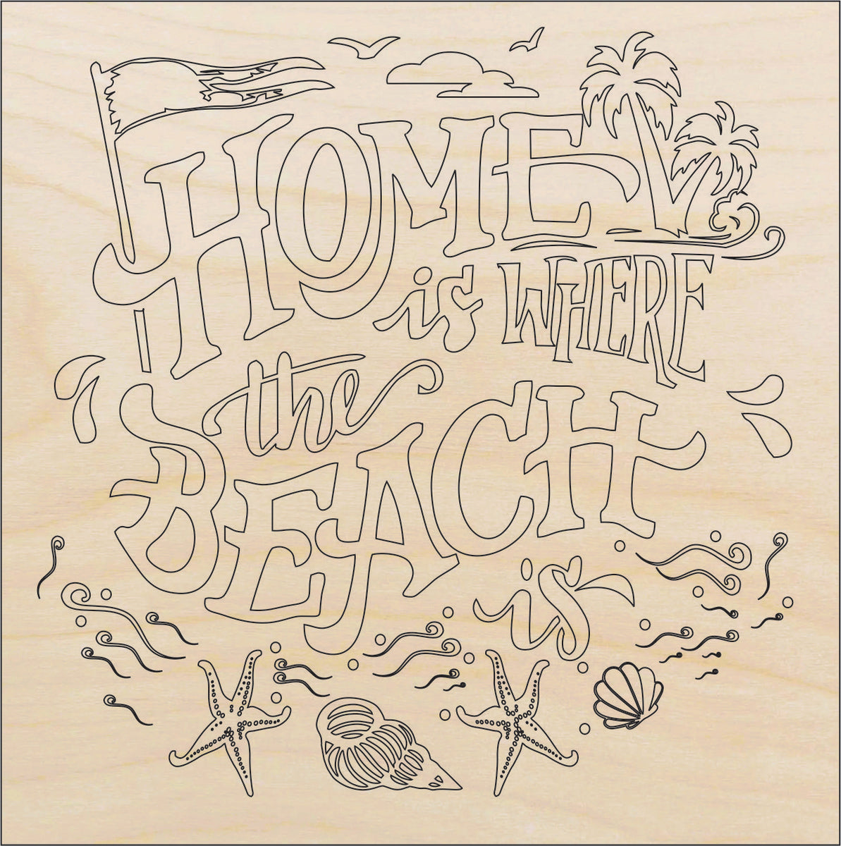Sign Beach - Laser Cut Out Unfinished Wood Craft Shape BCH22 Sign Beach - Laser Cut Out Unfinished Wood Craft Shape BCH22