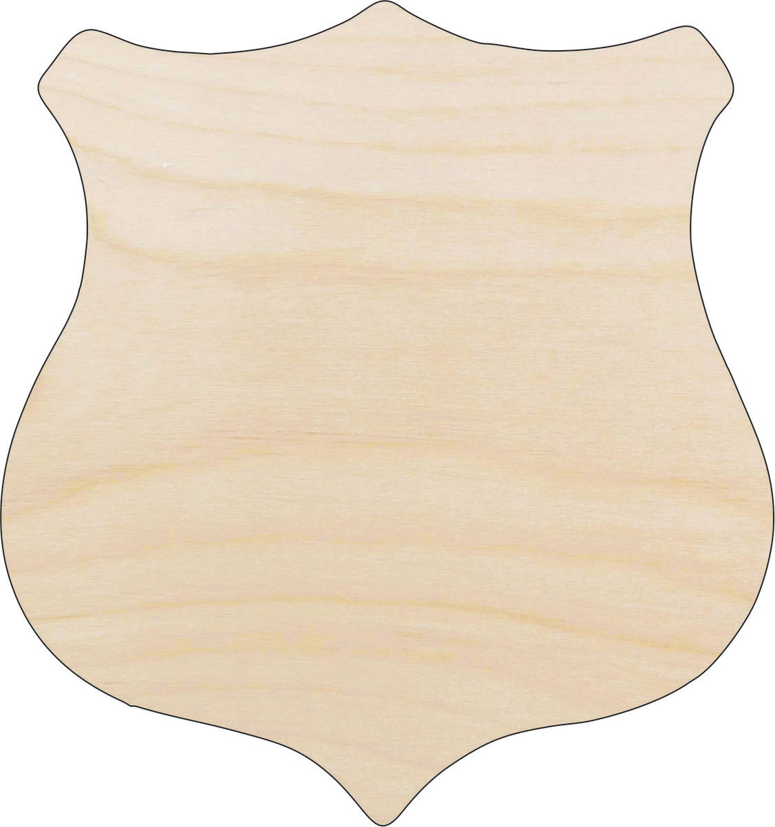 Badge Shield - Laser Cut Out Unfinished Wood Craft Shape BDG21 Badge Shield - Laser Cut Out Unfinished Wood Craft Shape BDG21