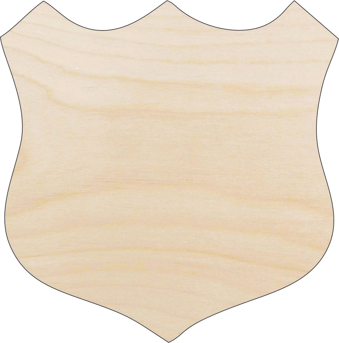 Badge Shield - Laser Cut Out Unfinished Wood Craft Shape BDG8 Badge Shield - Laser Cut Out Unfinished Wood Craft Shape BDG8
