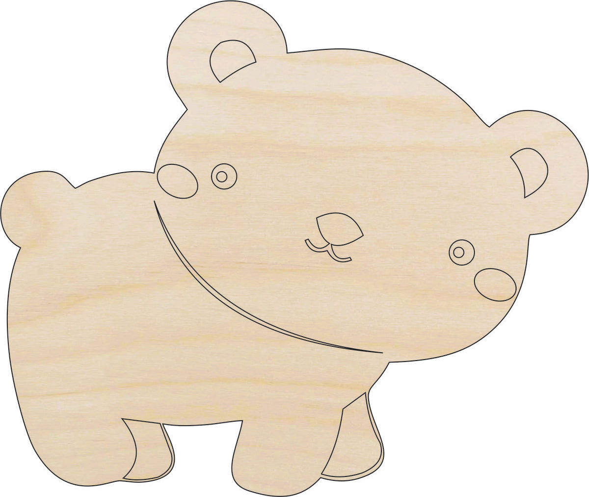 Bear - Laser Cut Out Unfinished Wood Craft Shape BER9 Bear - Laser Cut Out Unfinished Wood Craft Shape BER9