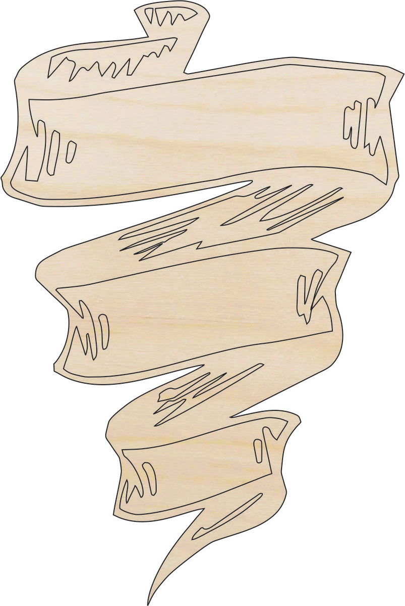 Banner - Laser Cut Out Unfinished Wood Craft Shape BNR15 Banner - Laser Cut Out Unfinished Wood Craft Shape BNR15