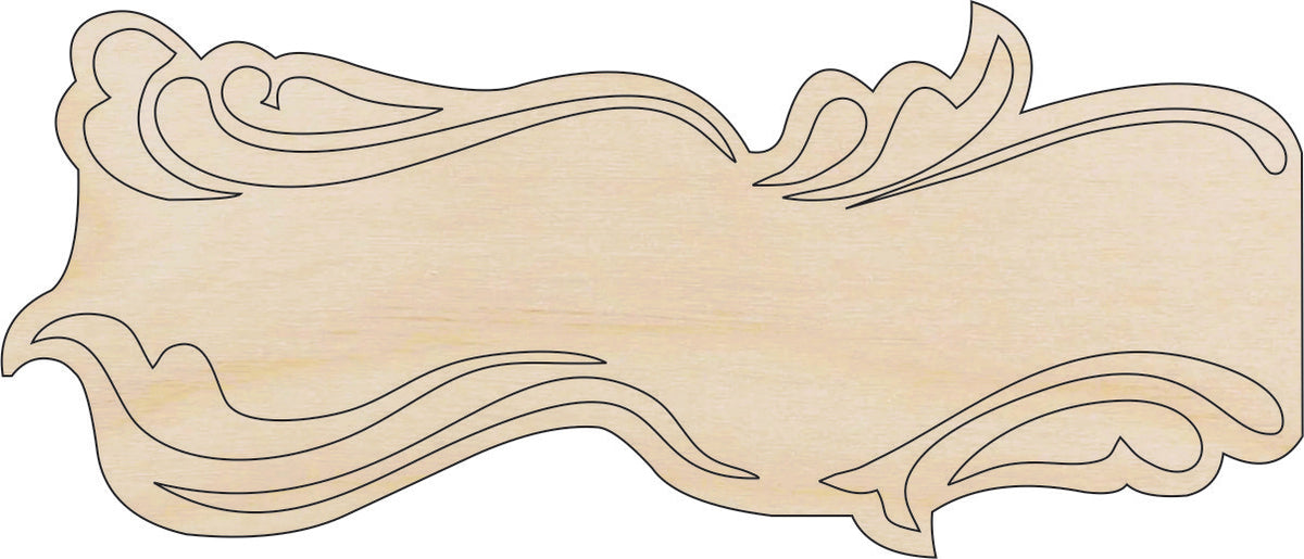 Banner - Laser Cut Out Unfinished Wood Craft Shape BNR30 Banner - Laser Cut Out Unfinished Wood Craft Shape BNR30