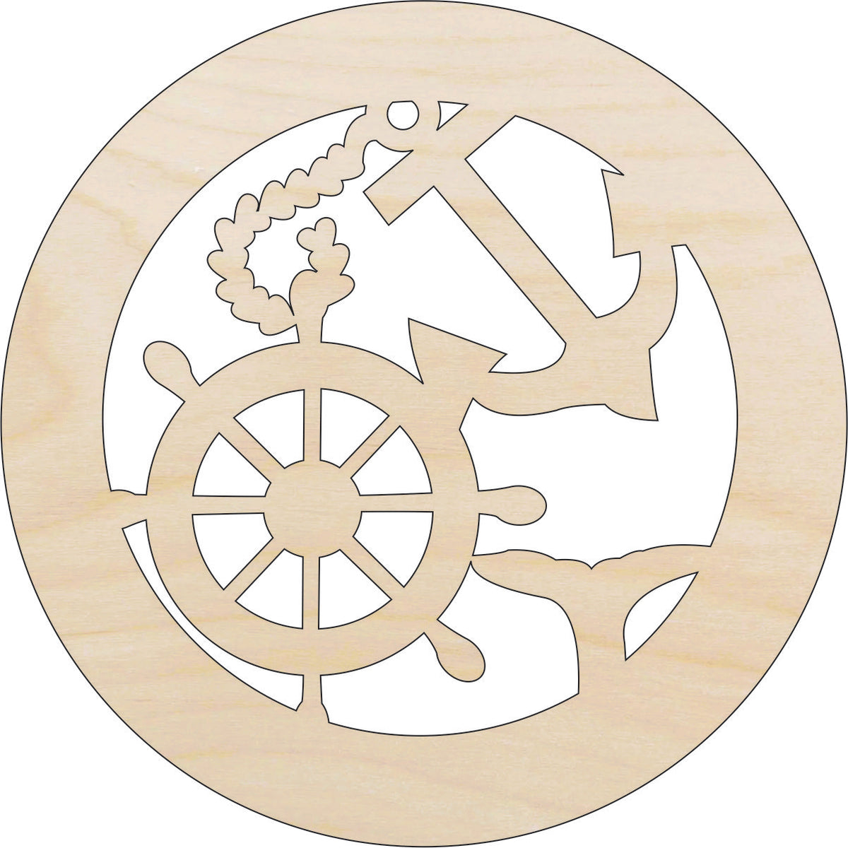 Anchor Design - Laser Cut Out Unfinished Wood Craft Shape BOT38 Anchor Design - Laser Cut Out Unfinished Wood Craft Shape BOT38