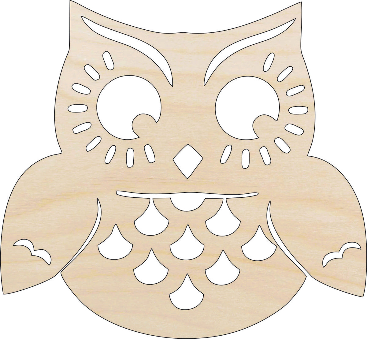 Bird Owl - Laser Cut Out Unfinished Wood Craft Shape BRD215 Bird Owl - Laser Cut Out Unfinished Wood Craft Shape BRD215