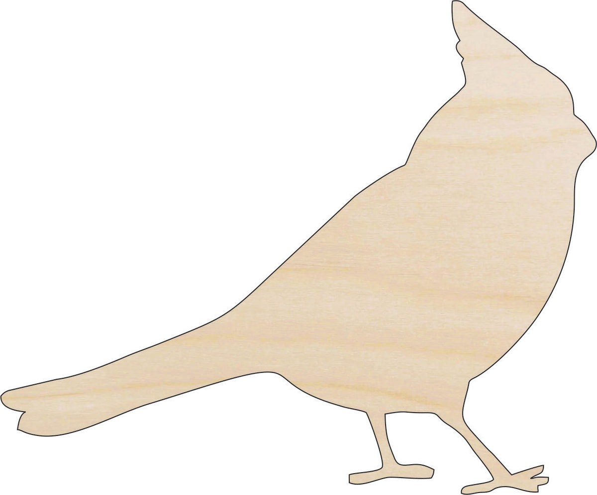 Bird Cardinal - Laser Cut Out Unfinished Wood Craft Shape BRD227 Bird Cardinal - Laser Cut Out Unfinished Wood Craft Shape BRD227