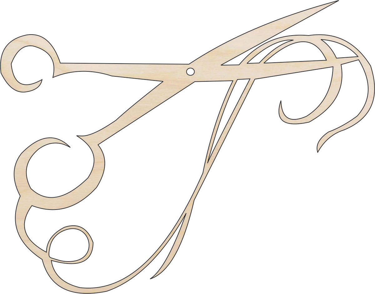 Beauty Scissors - Laser Cut Out Unfinished Wood Craft Shape BTY28 Beauty Scissors - Laser Cut Out Unfinished Wood Craft Shape BTY28