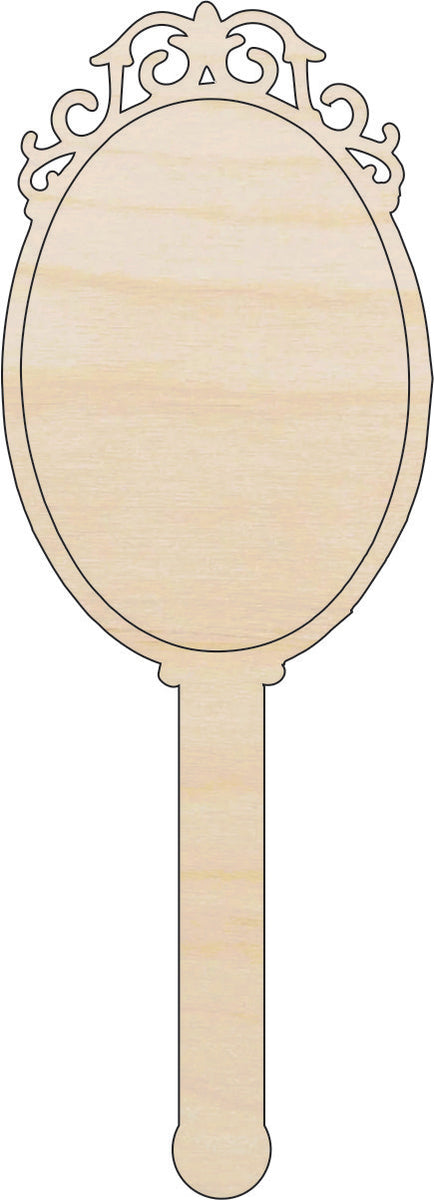 Beauty Mirror - Laser Cut Out Unfinished Wood Craft Shape BTY31 Beauty Mirror - Laser Cut Out Unfinished Wood Craft Shape BTY31