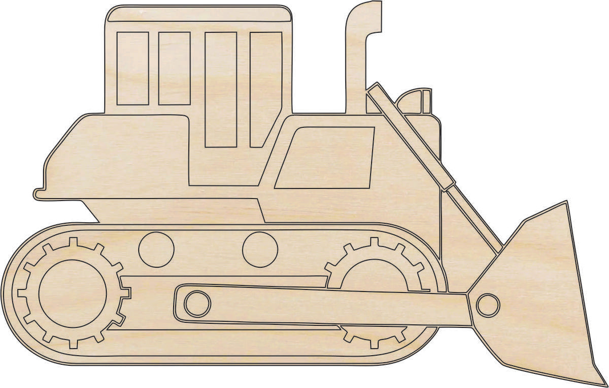 Car Bulldozer - Laser Cut Out Unfinished Wood Craft Shape CAR103 Car Bulldozer - Laser Cut Out Unfinished Wood Craft Shape CAR103