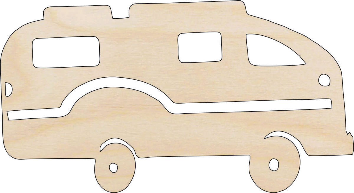 Car Camper - Laser Cut Out Unfinished Wood Craft Shape CAR86 Car Camper - Laser Cut Out Unfinished Wood Craft Shape CAR86