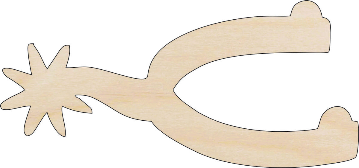 Cowboy Spur - Laser Cut Out Unfinished Wood Craft Shape CLT55 Cowboy Spur - Laser Cut Out Unfinished Wood Craft Shape CLT55