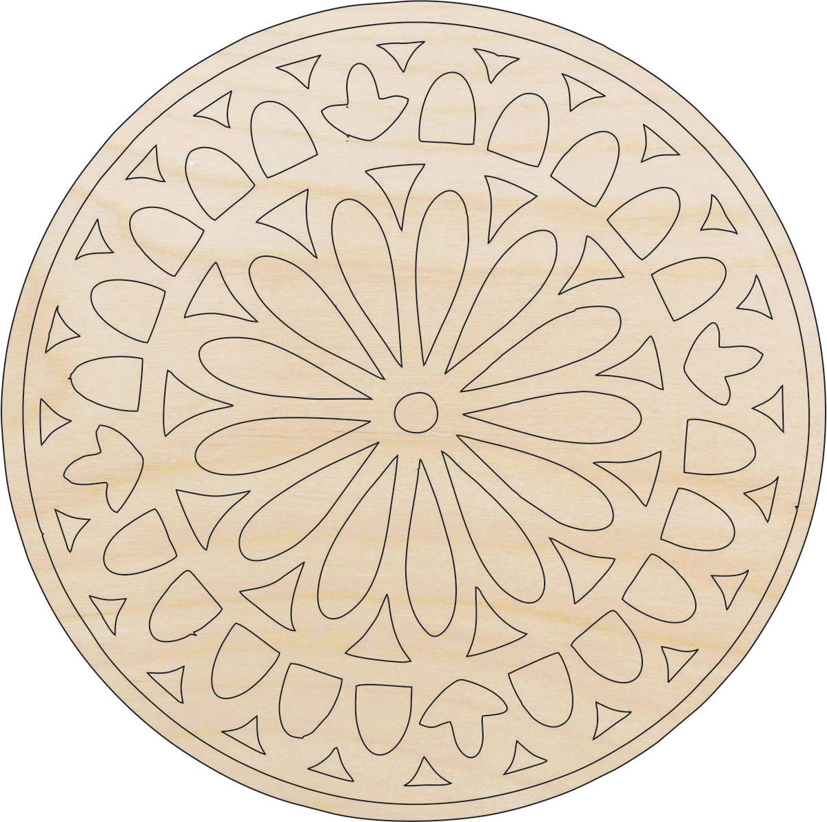 Design Flower - Laser Cut Out Unfinished Wood Craft Shape CSTR14