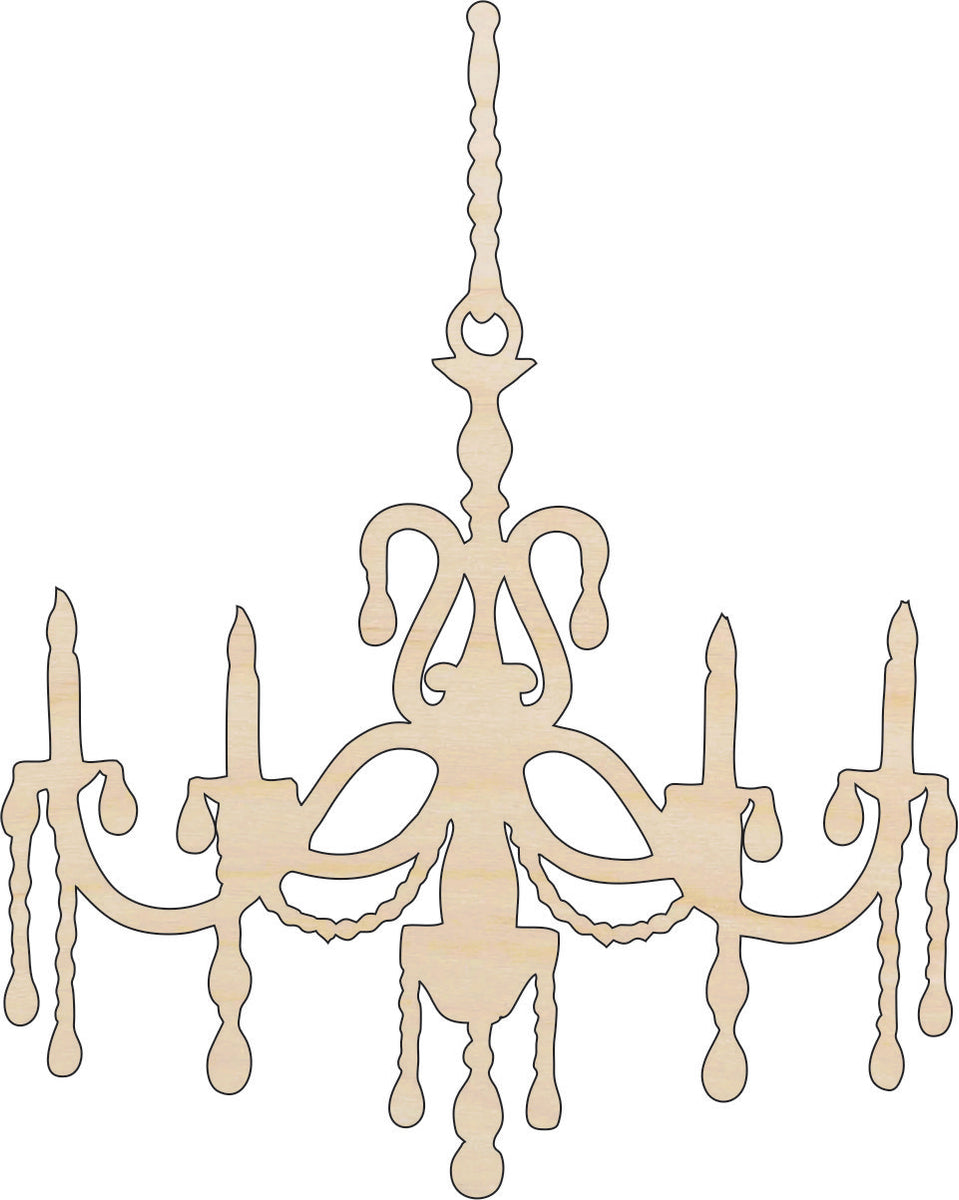 Decor Chandelier - Laser Cut Out Unfinished Wood Craft Shape DCR22 Decor Chandelier - Laser Cut Out Unfinished Wood Craft Shape DCR22