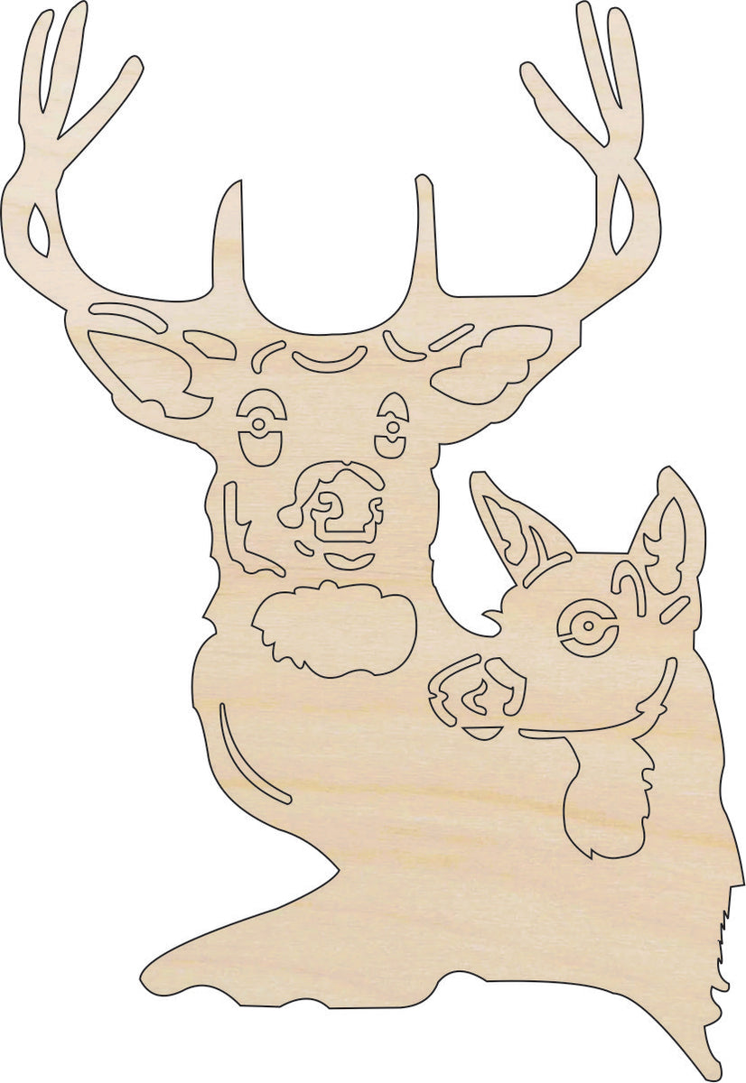 Deer - Laser Cut Out Unfinished Wood Craft Shape DER3 Deer - Laser Cut Out Unfinished Wood Craft Shape DER3