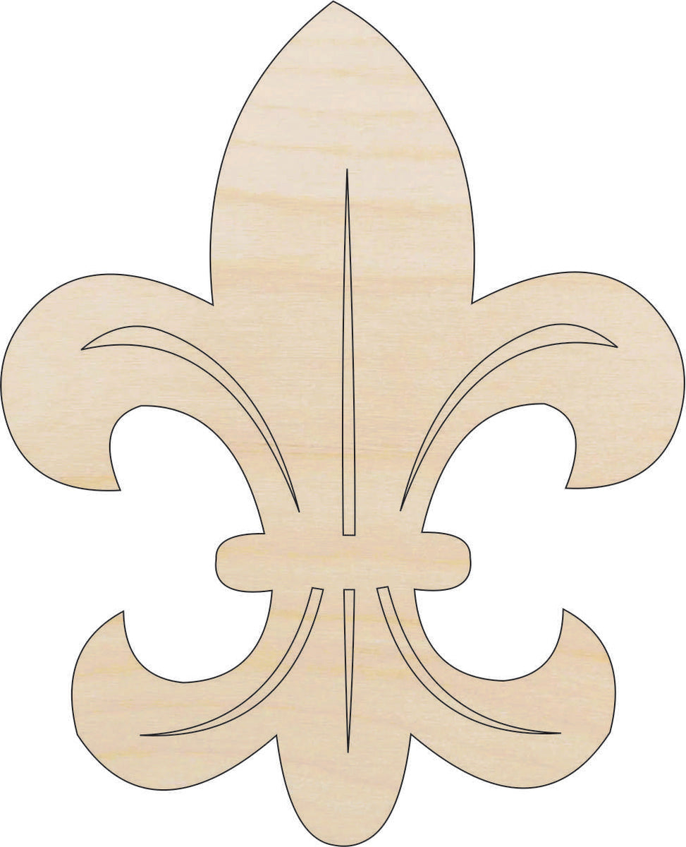 Design Fleur de Lis - Laser Cut Out Unfinished Wood Craft Shape DSN40 Design Fleur de Lis - Laser Cut Out Unfinished Wood Craft Shape DSN40