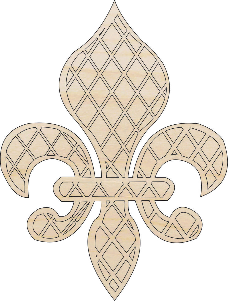Design Fleur de Lis - Laser Cut Out Unfinished Wood Craft Shape DSN66