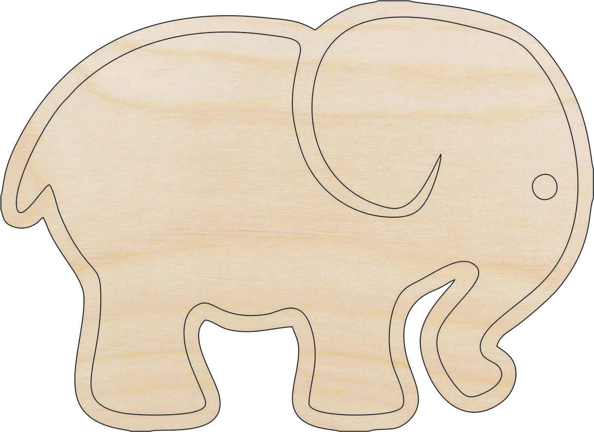 Elephant - Laser Cut Out Unfinished Wood Craft Shape ELE34 Elephant - Laser Cut Out Unfinished Wood Craft Shape ELE34