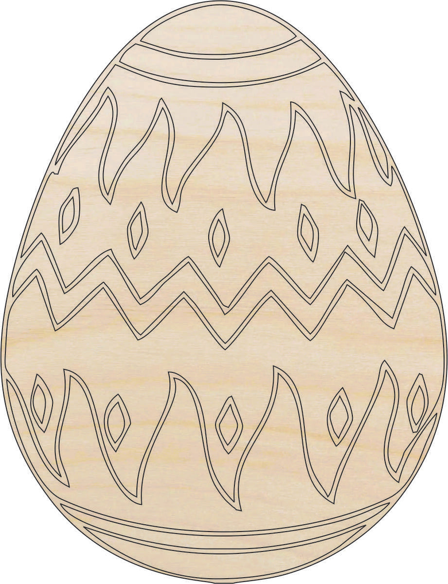 Easter Egg - Laser Cut Out Unfinished Wood Craft Shape ESR11 Easter Egg - Laser Cut Out Unfinished Wood Craft Shape ESR11