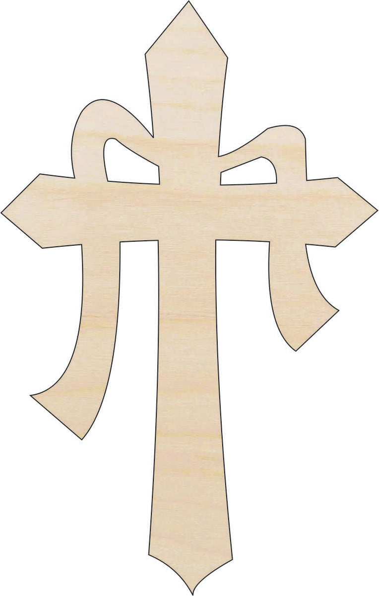 Cross - Laser Cut Out Unfinished Wood Craft Shape ESR19 Cross - Laser Cut Out Unfinished Wood Craft Shape ESR19
