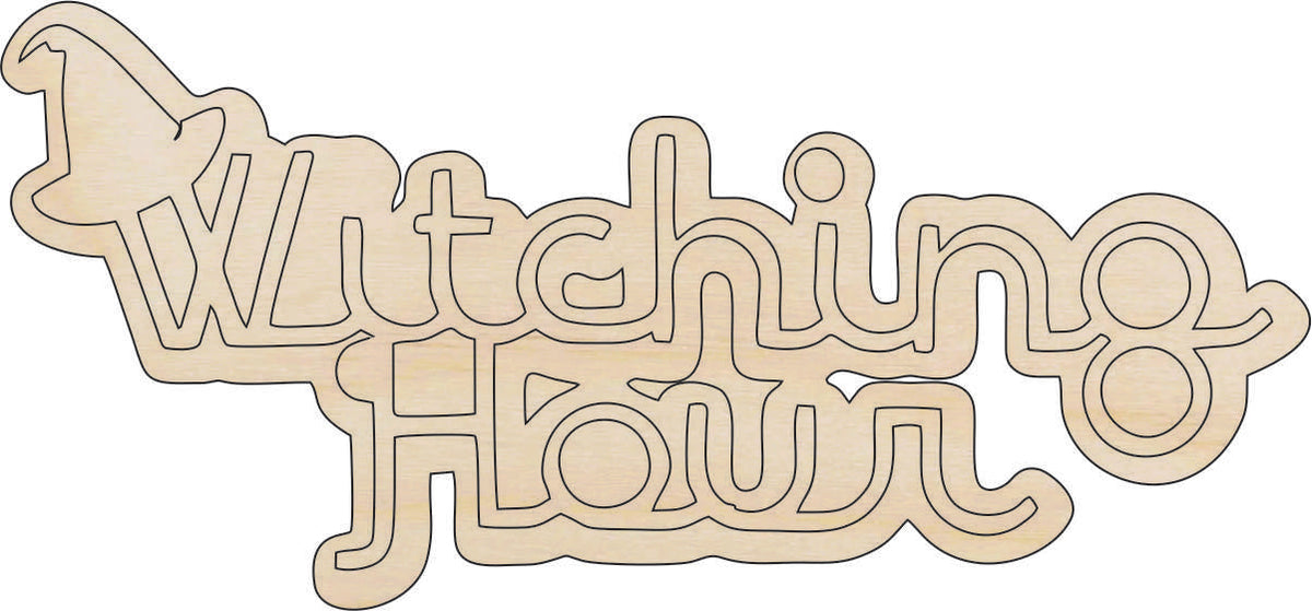 Word Witching Hour - Laser Cut Out Unfinished Wood Craft Shape FAL180 Word Witching Hour - Laser Cut Out Unfinished Wood Craft Shape FAL180