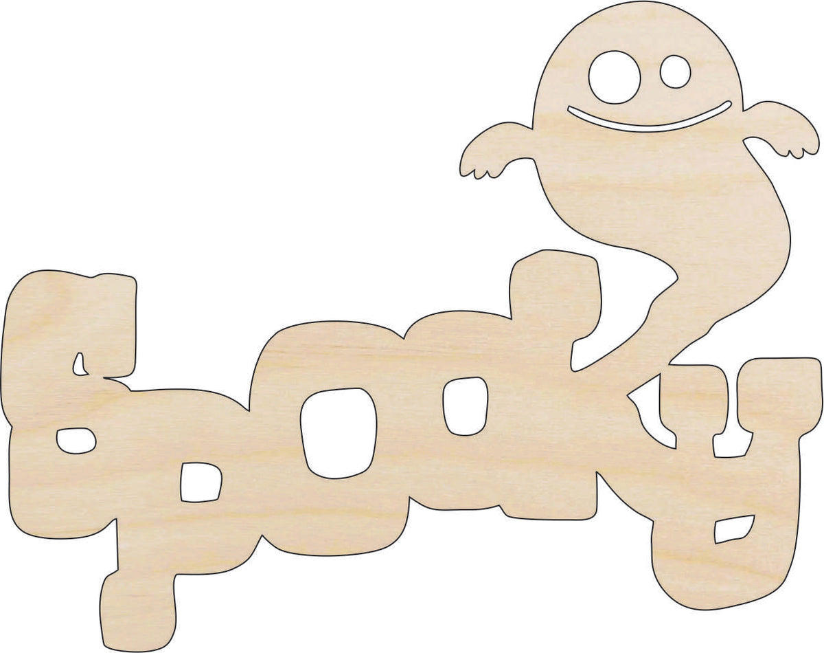 Word Spooky - Laser Cut Out Unfinished Wood Craft Shape FAL24 Word Spooky - Laser Cut Out Unfinished Wood Craft Shape FAL24