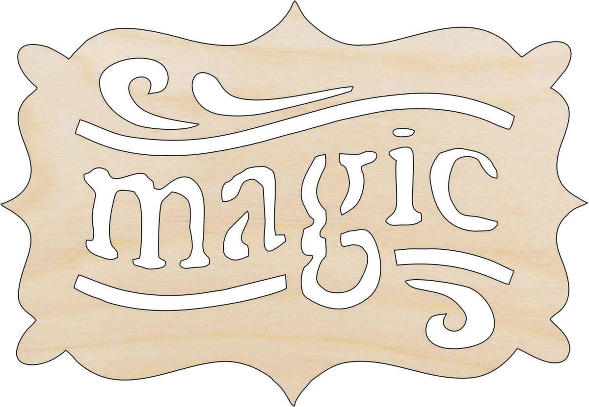 Gift Tag Magic - Laser Cut Out Unfinished Wood Craft Shape FAL48 Gift Tag Magic - Laser Cut Out Unfinished Wood Craft Shape FAL48