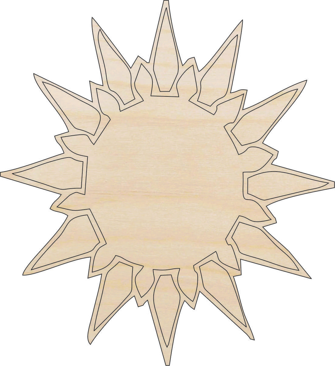 Flower - Laser Cut Out Unfinished Wood Craft Shape FLR10 Flower - Laser Cut Out Unfinished Wood Craft Shape FLR10