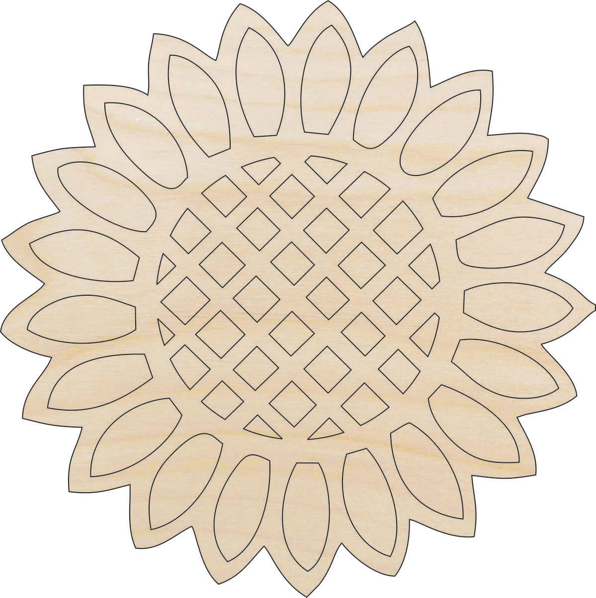 Flower - Laser Cut Out Unfinished Wood Craft Shape FLR41 Flower - Laser Cut Out Unfinished Wood Craft Shape FLR41