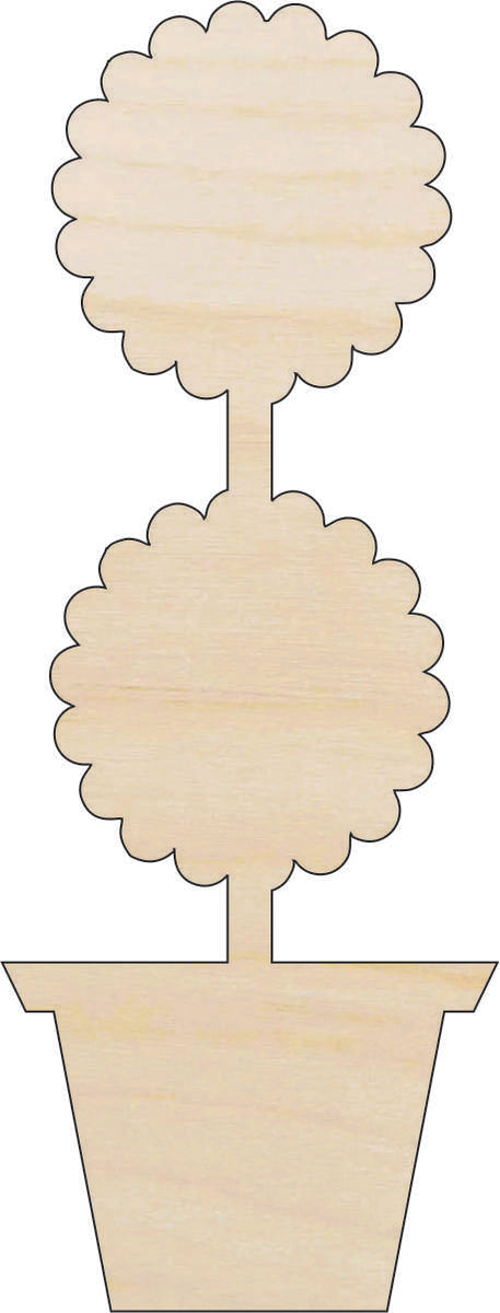 Flower Topiary - Laser Cut Out Unfinished Wood Craft Shape FLR5 Flower Topiary - Laser Cut Out Unfinished Wood Craft Shape FLR5