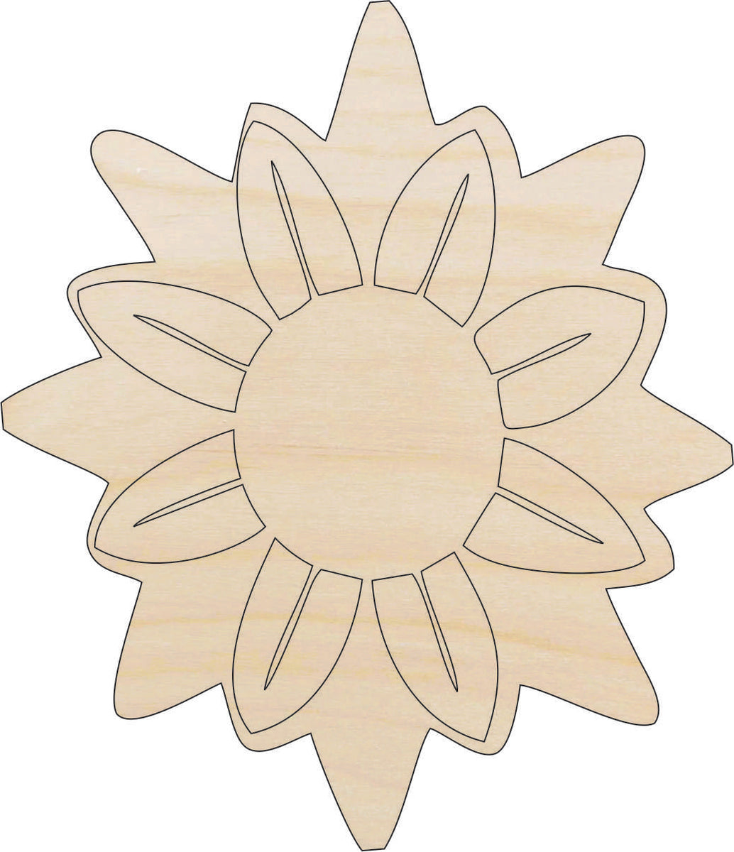 Flower - Laser Cut Out Unfinished Wood Craft Shape FLR9 Flower - Laser Cut Out Unfinished Wood Craft Shape FLR9