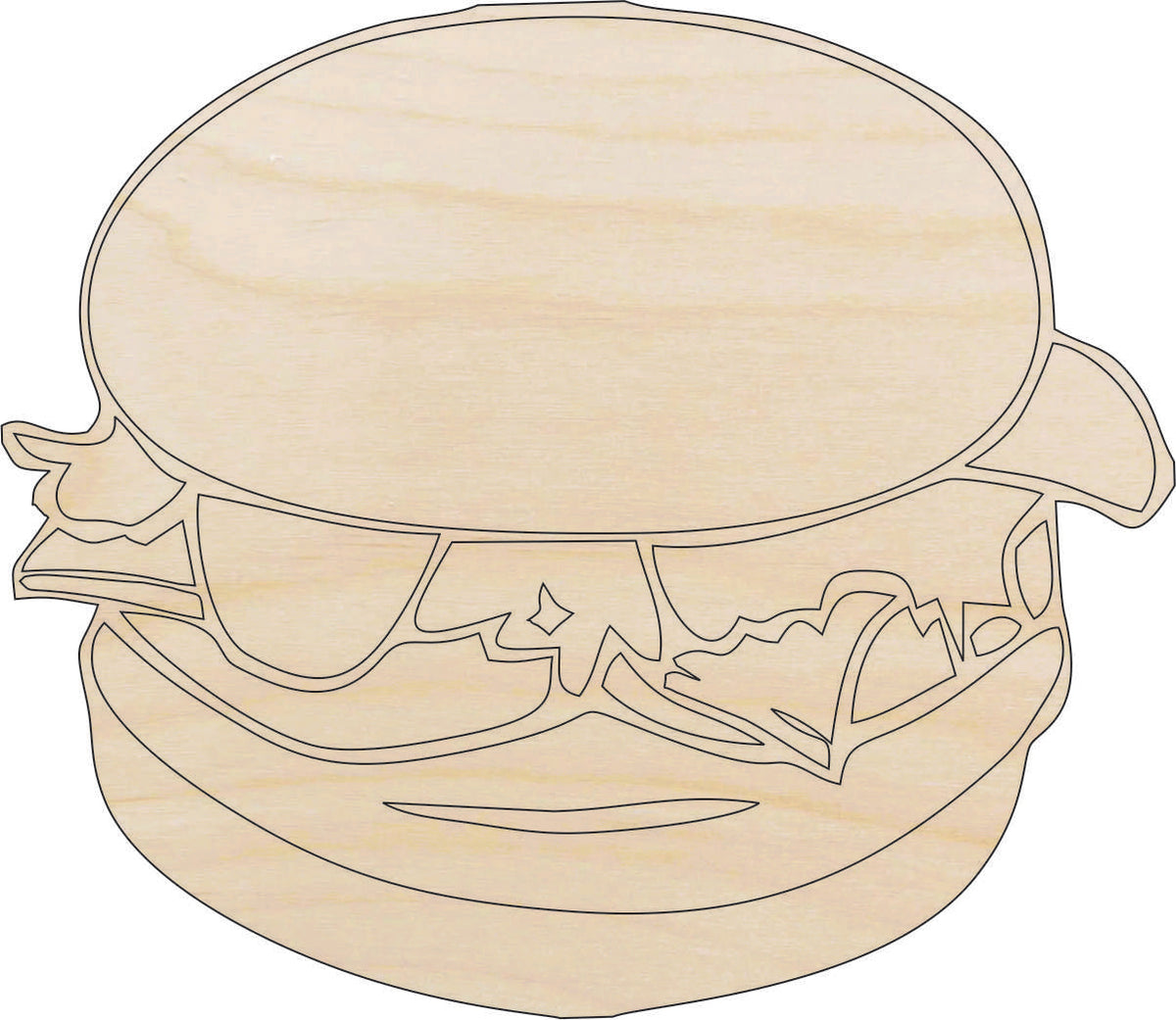 Food Cheeseburger - Laser Cut Out Unfinished Wood Craft Shape FOD17 Food Cheeseburger - Laser Cut Out Unfinished Wood Craft Shape FOD17
