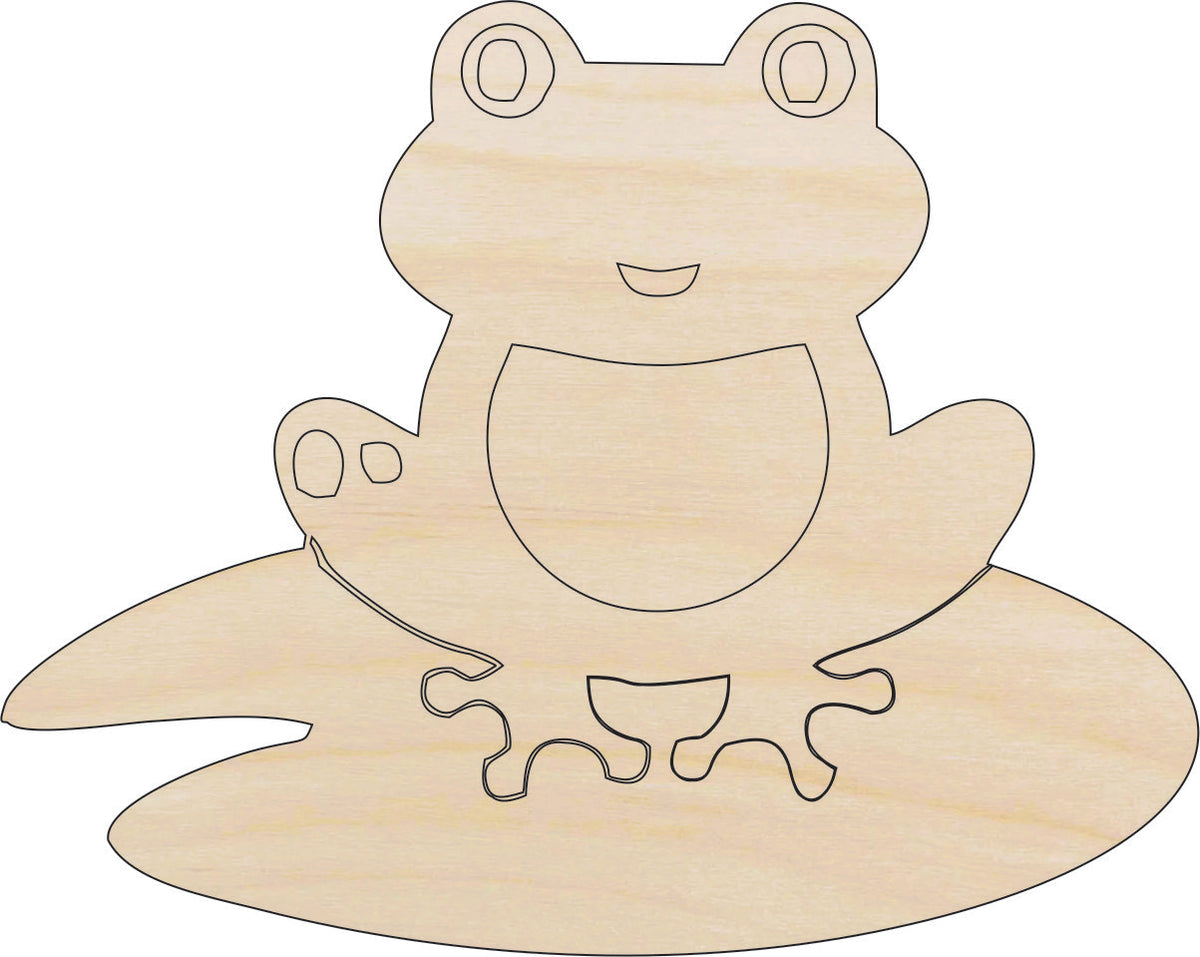 Frog - Laser Cut Out Unfinished Wood Craft Shape FRG15 Frog - Laser Cut Out Unfinished Wood Craft Shape FRG15