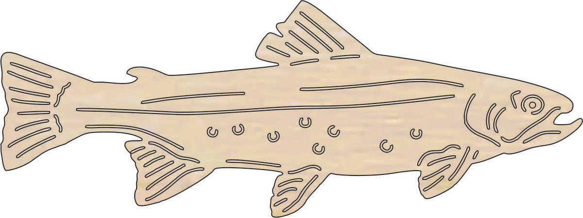 Fish - Laser Cut Out Unfinished Wood Craft Shape FSH78 Fish - Laser Cut Out Unfinished Wood Craft Shape FSH78