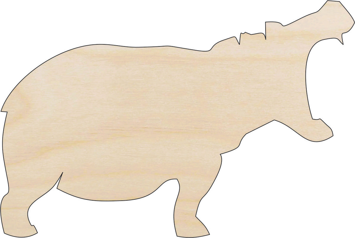 Hippo - Laser Cut Out Unfinished Wood Craft Shape HIP3
