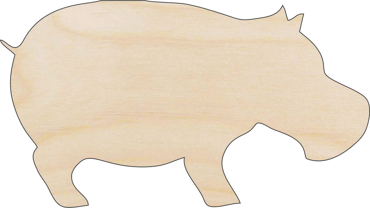 Hippo - Laser Cut Out Unfinished Wood Craft Shape HIP6 Hippo - Laser Cut Out Unfinished Wood Craft Shape HIP6