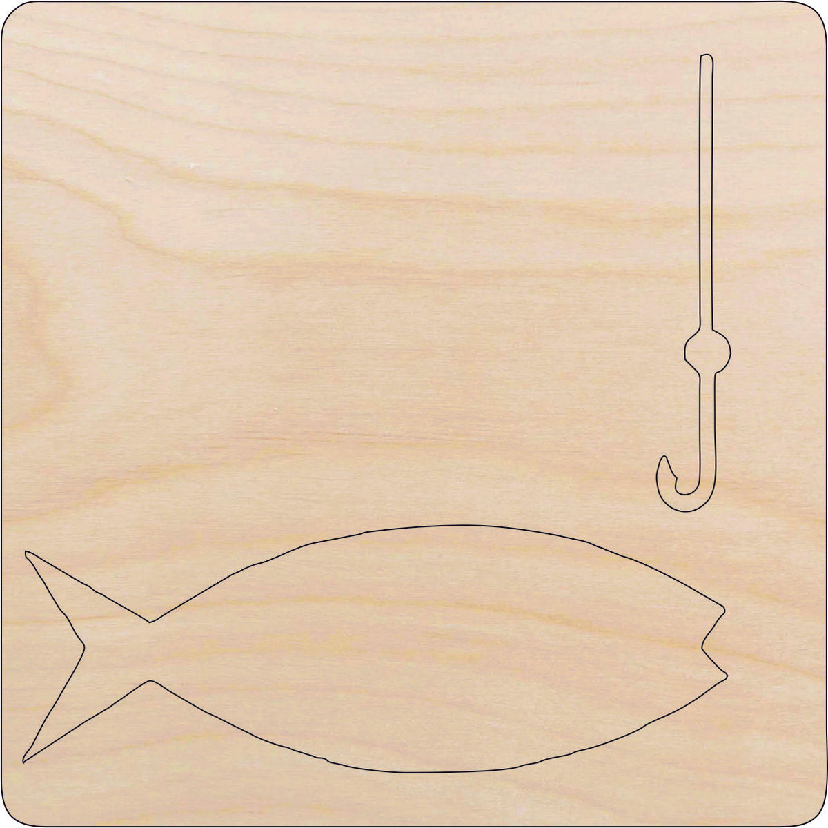 Sport Fishing - Laser Cut Out Unfinished Wood Craft Shape HNT15 Sport Fishing - Laser Cut Out Unfinished Wood Craft Shape HNT15