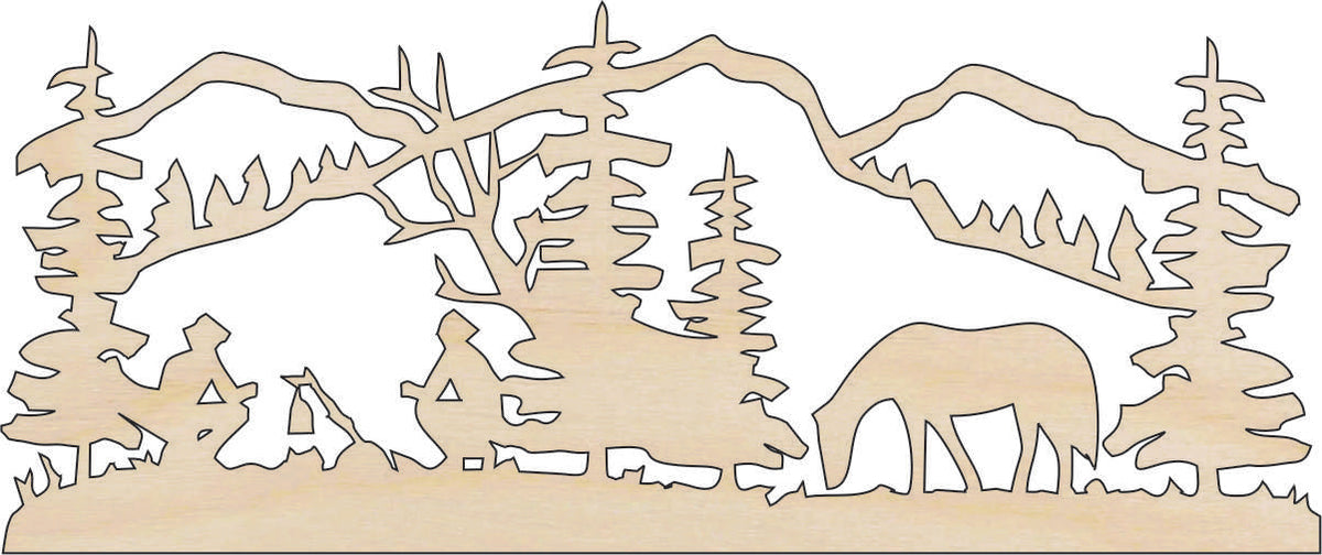 Scene Cowboy - Laser Cut Out Unfinished Wood Craft Shape HRS60 Scene Cowboy - Laser Cut Out Unfinished Wood Craft Shape HRS60