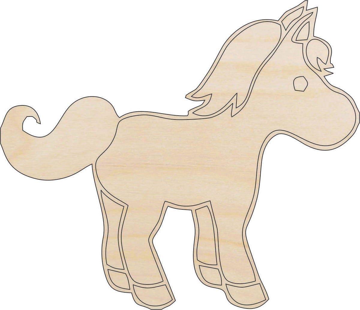 Horse - Laser Cut Out Unfinished Wood Craft Shape HRS62 Horse - Laser Cut Out Unfinished Wood Craft Shape HRS62