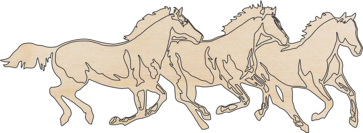 Horse - Laser Cut Out Unfinished Wood Craft Shape HRS73 Horse - Laser Cut Out Unfinished Wood Craft Shape HRS73