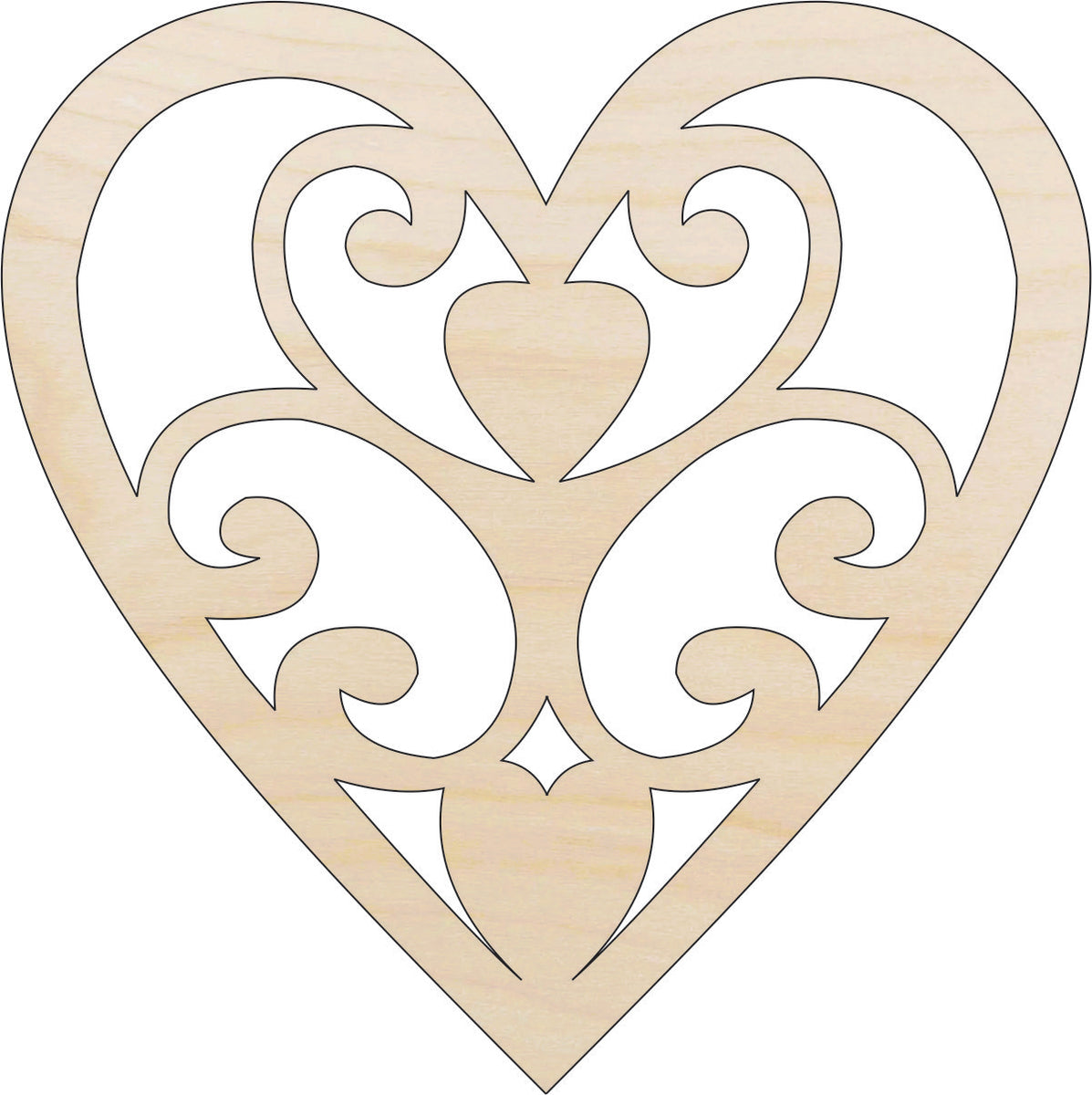 Heart - Laser Cut Out Unfinished Wood Craft Shape HRT16 Heart - Laser Cut Out Unfinished Wood Craft Shape HRT16