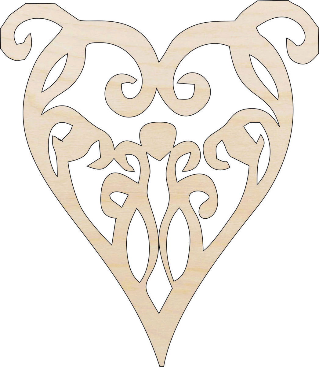 Heart - Laser Cut Out Unfinished Wood Craft Shape HRT1 Heart - Laser Cut Out Unfinished Wood Craft Shape HRT1